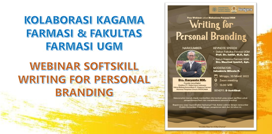 Kolaborasi KAGAMA Farmasi dan Fakultas Farmasi UGM,  Mengupas Writing for Personal Branding